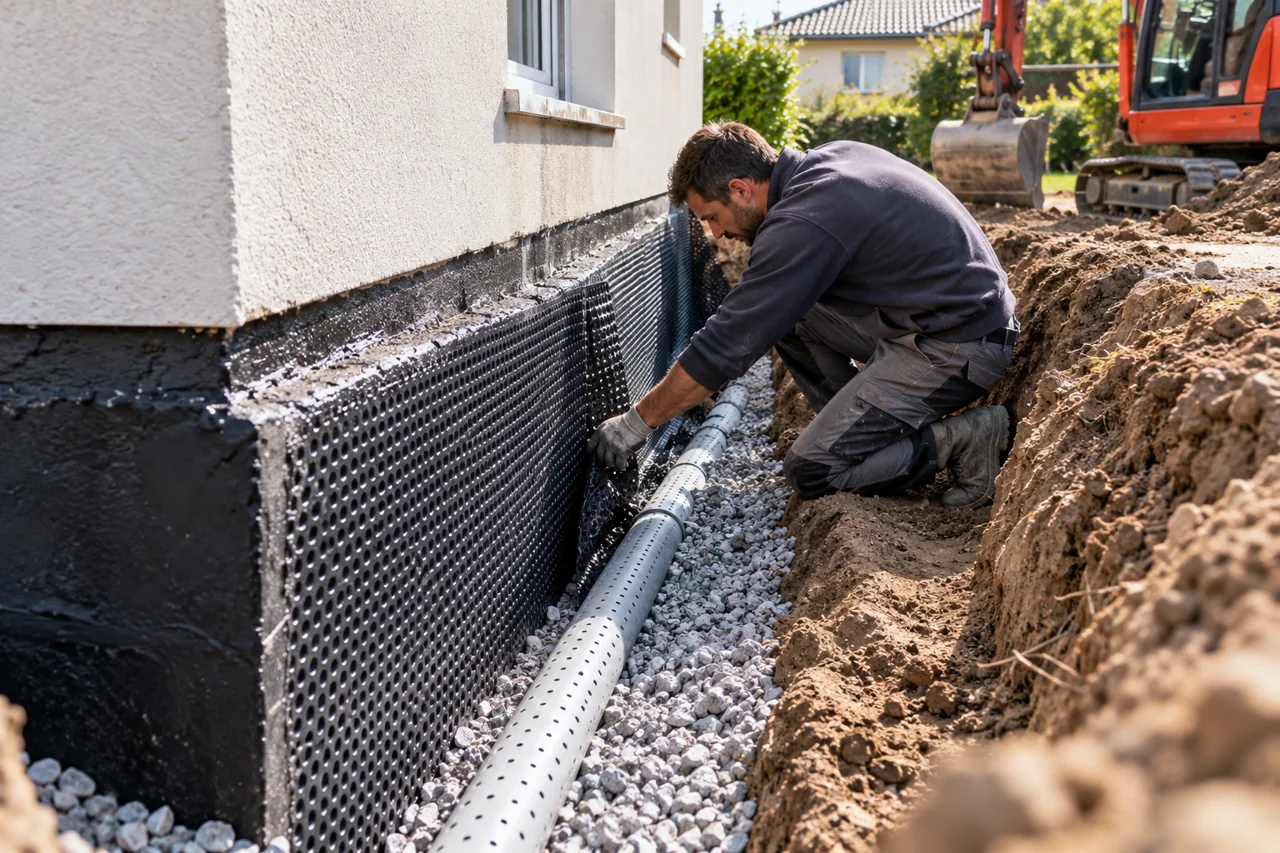 Drainage périphérique de maison — ALP Construction