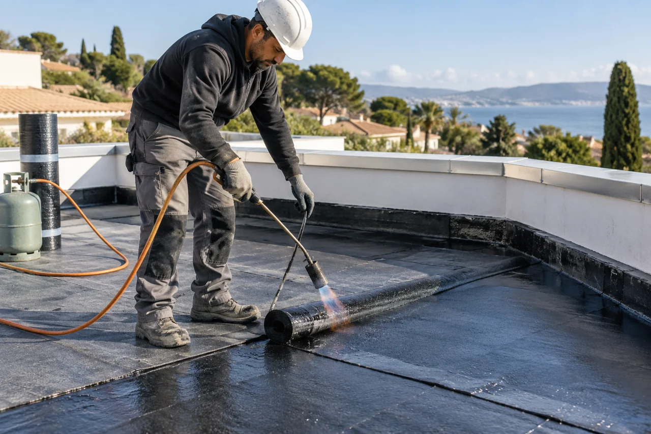 Étanchéité bitumineuse de toit-terrasse — ALP Construction